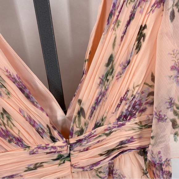 Ieena for Mac Duggal peach & purple floral dress - Picture 4 of 8